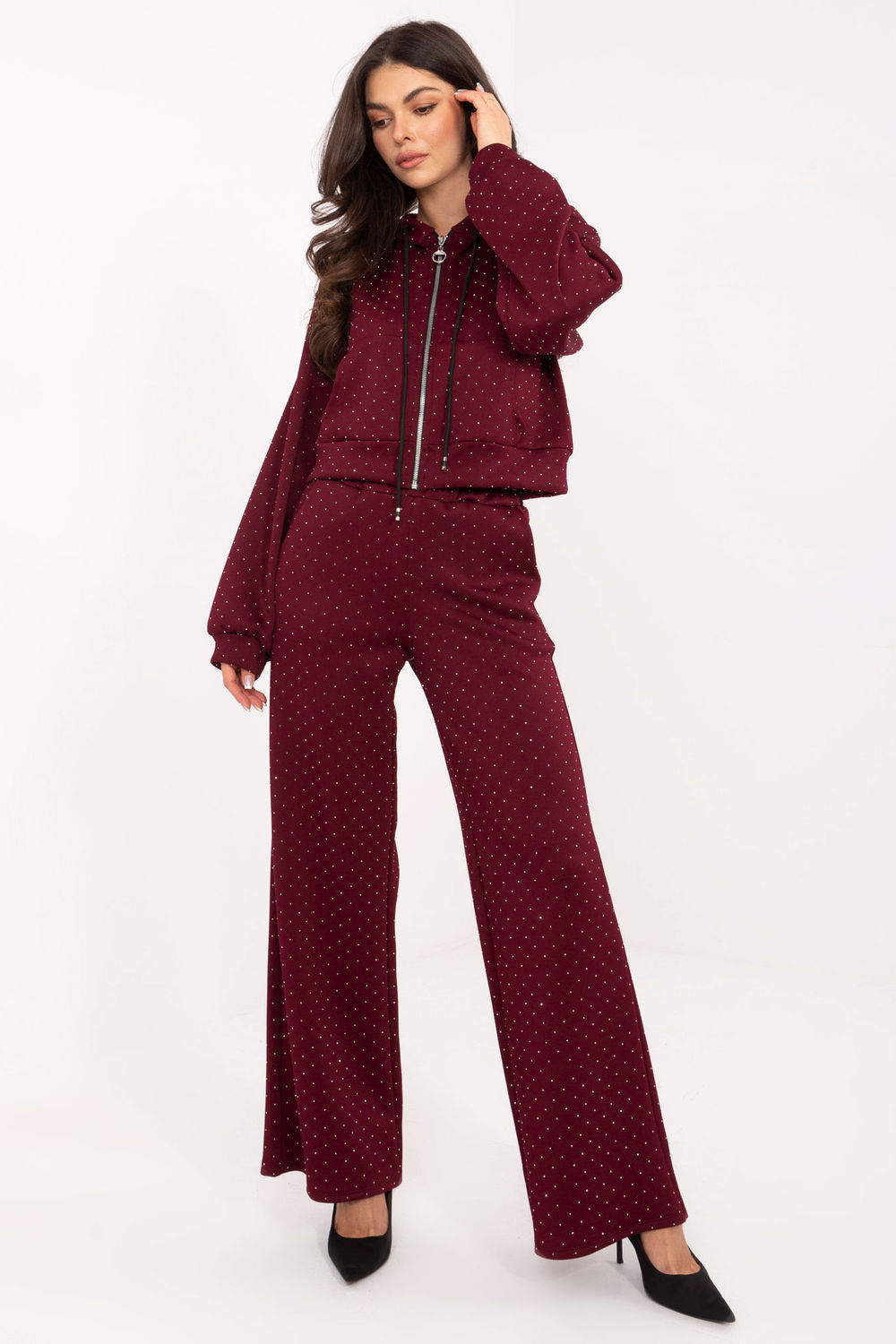 Spodnie Komplet Model IT-KMPL-21709.18 Bordo - Rue Paris