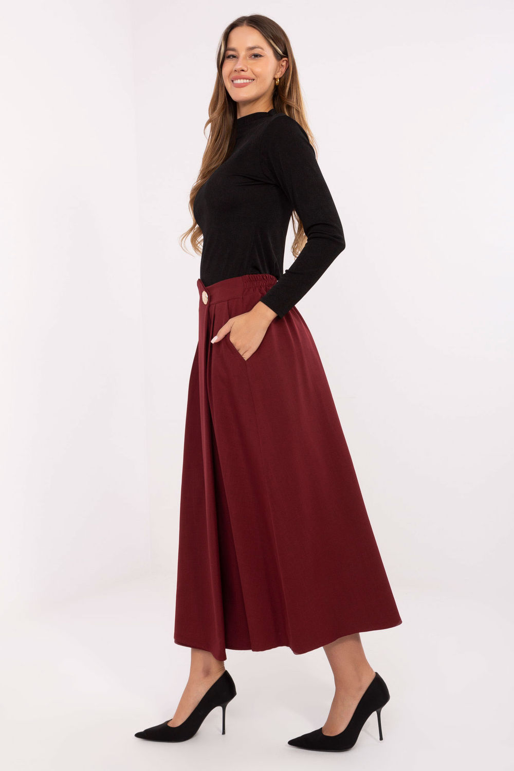 Spódnica Model IT-SD-81036.32 Bordo - Rue Paris - obrazek 2