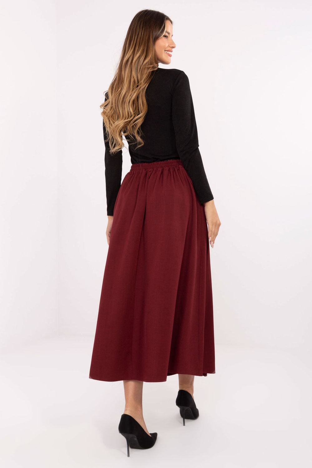 Spódnica Model IT-SD-81036.32 Bordo - Rue Paris - obrazek 3