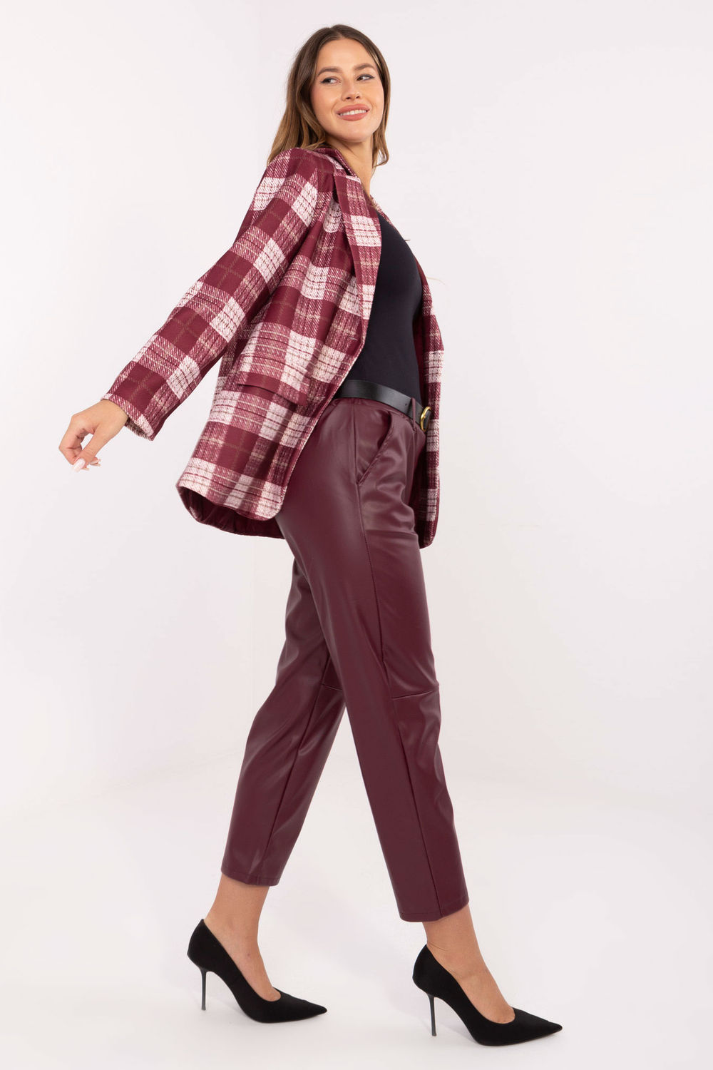 Spodnie Damskie Model IT-SP-FL8576.06P Bordo - Rue Paris - obrazek 2