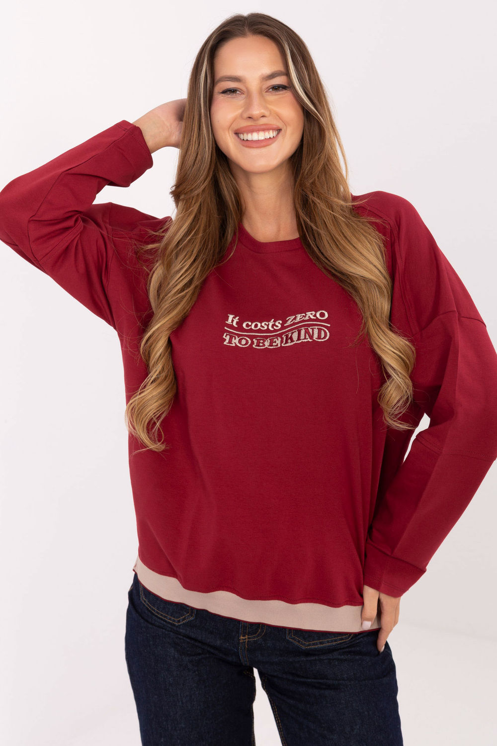 Bluza Damska Model RV-BZ-A907.08P Bordo - Relevance