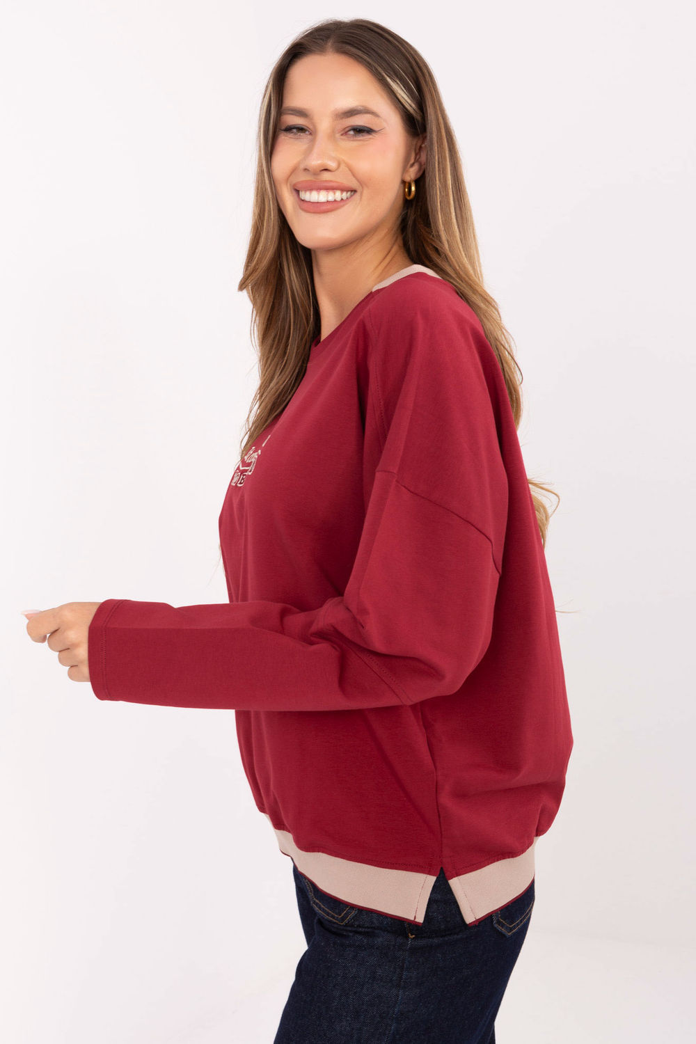 Bluza Damska Model RV-BZ-A907.08P Bordo - Relevance - obrazek 2