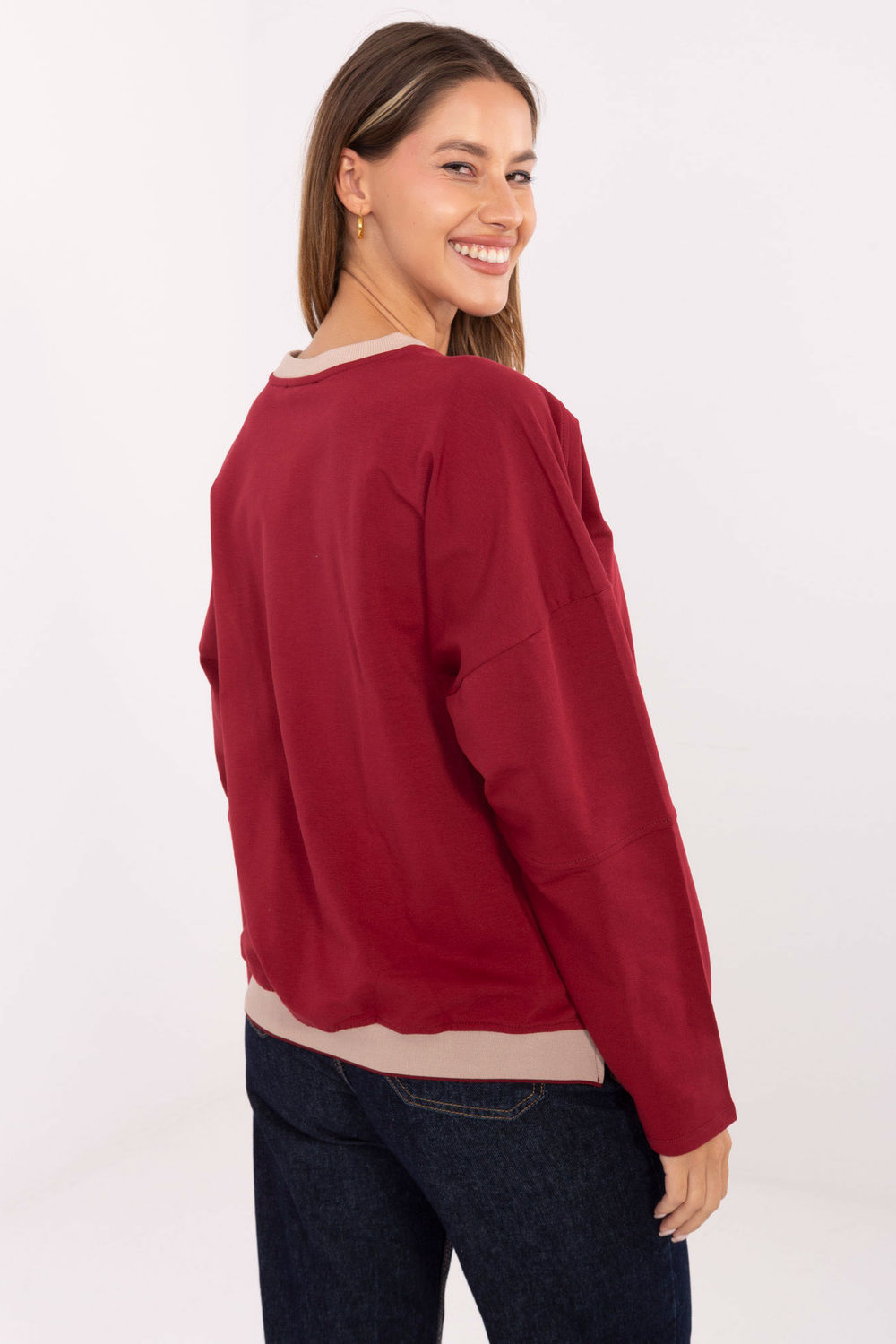 Bluza Damska Model RV-BZ-A907.08P Bordo - Relevance - obrazek 3