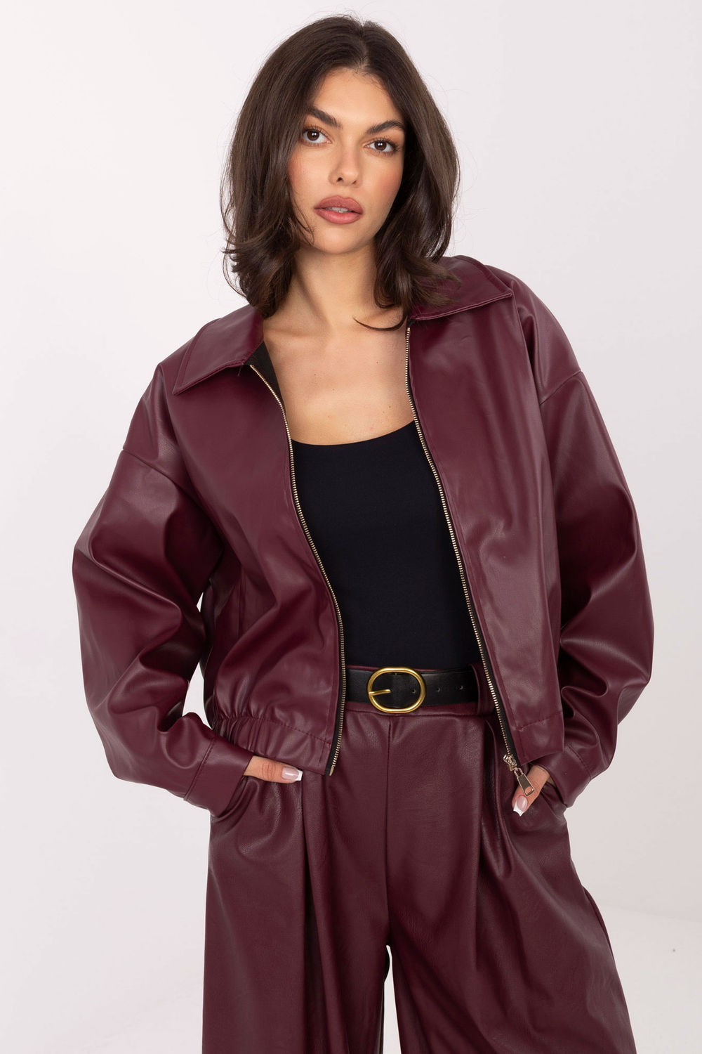 Kurtka Damska Model IT-KR-FL9707.34 Bordo - Rue Paris