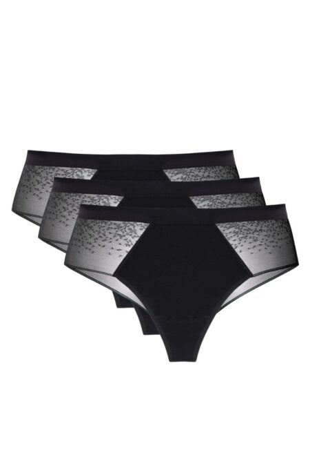 Komplet Stringi Model Hela 3pack S Black - Gorteks