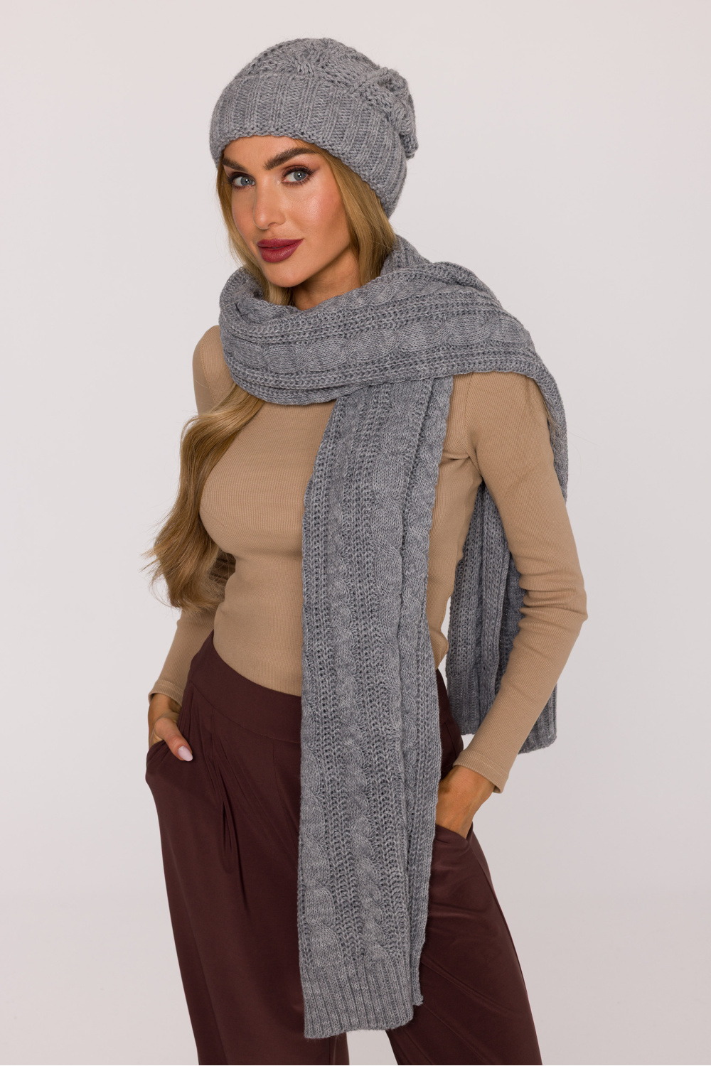 Szal Model MOE898 Grey - Moe - obrazek 2