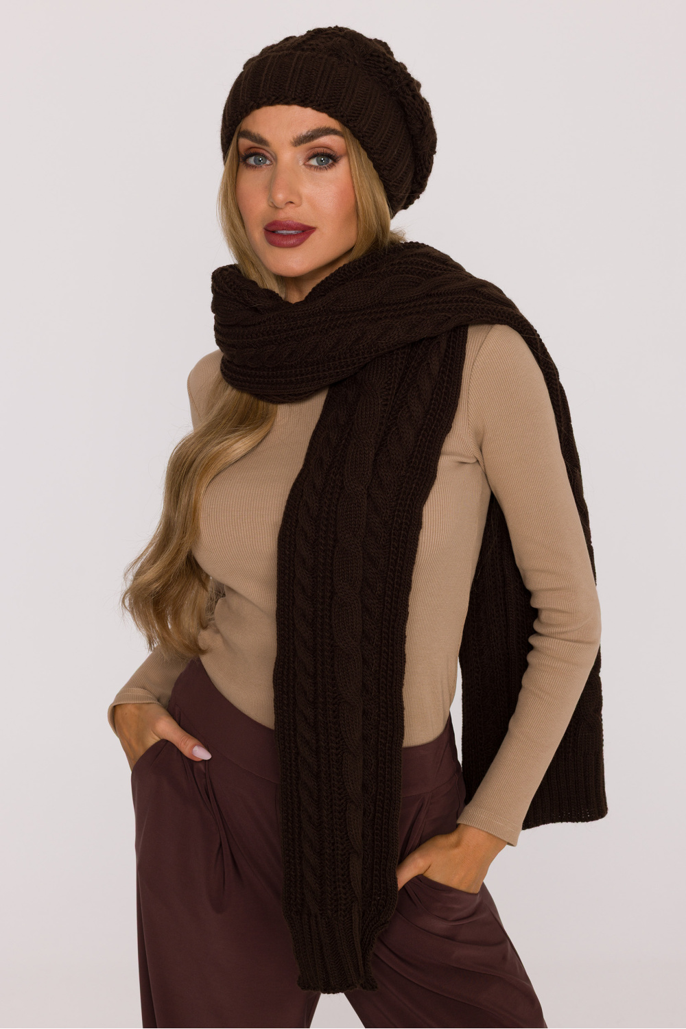 Szal Model MOE898 Brown - Moe - obrazek 2