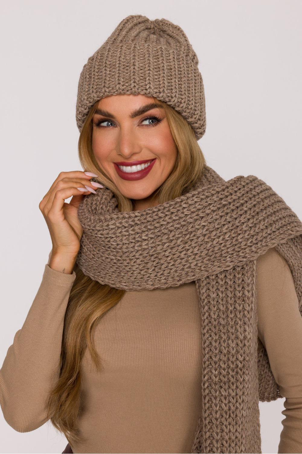 Czapka Damska Model MOE895 Beige - Moe - obrazek 2