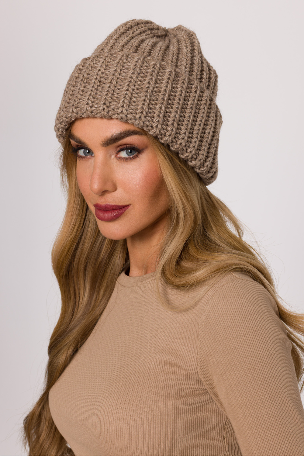 Czapka Damska Model MOE895 Beige - Moe - obrazek 3