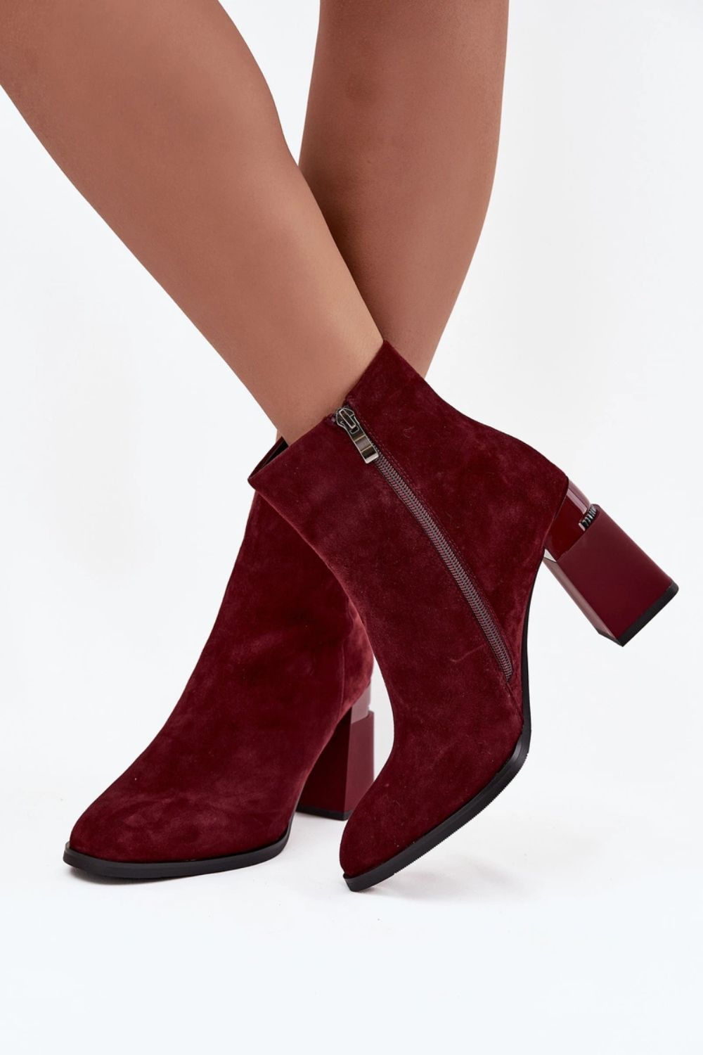 Botki Model DA CR52-718 Bordo - Step in style - obrazek 3
