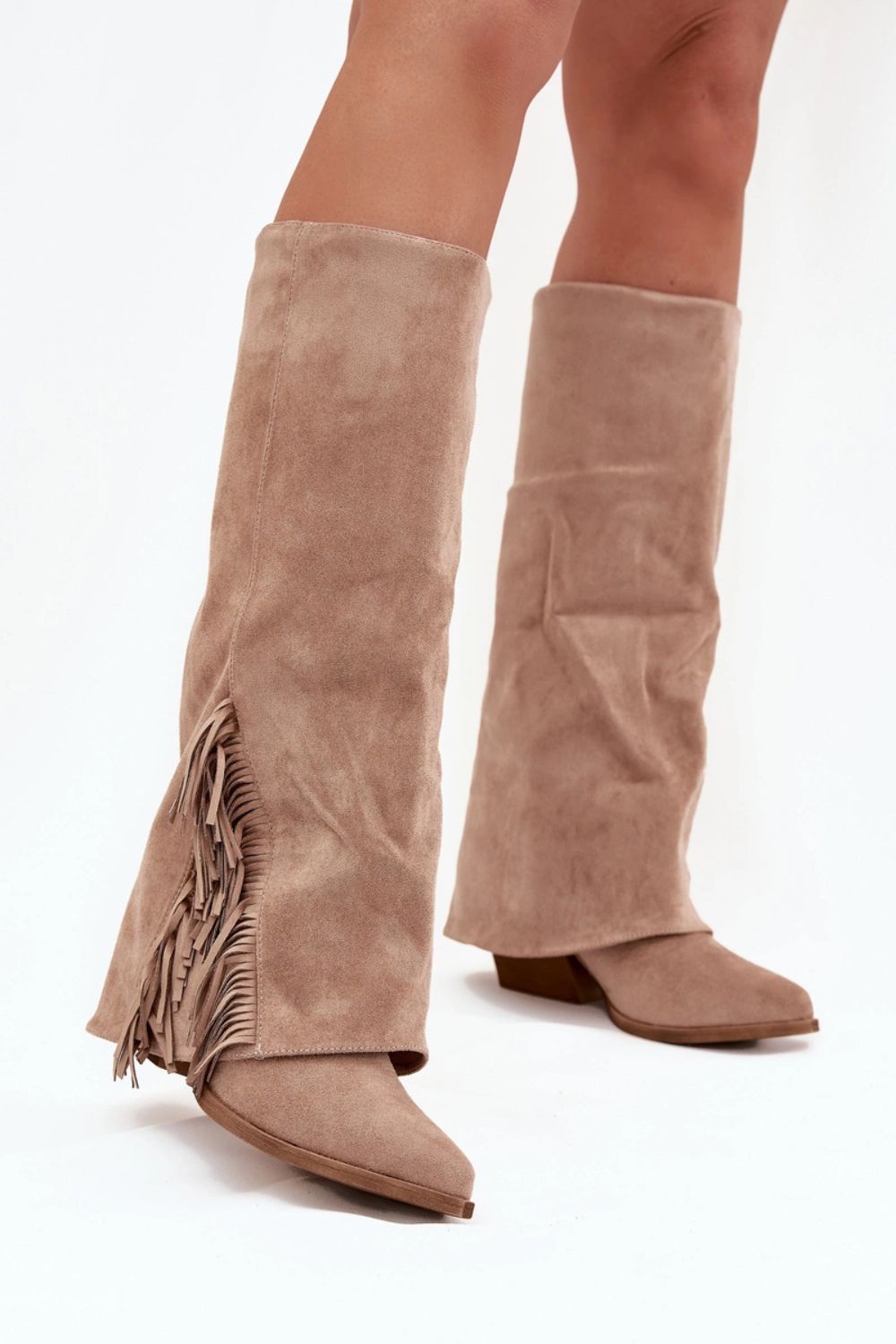 Kozaki Model Zalia LQ-162 Beige - Step in style - obrazek 3
