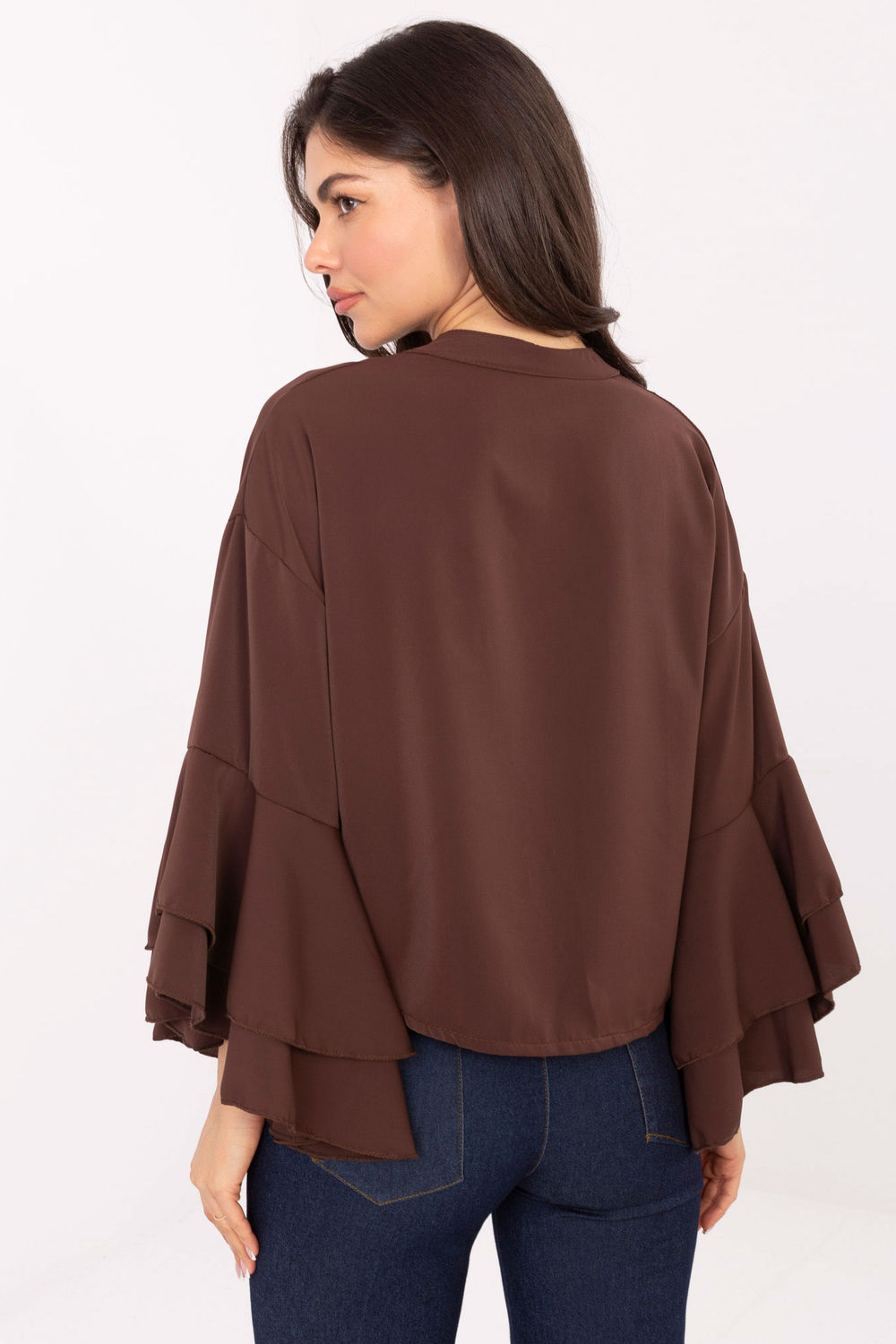 Koszula Damska Model MI-KS-3173.49 Brown - Rue Paris - obrazek 3
