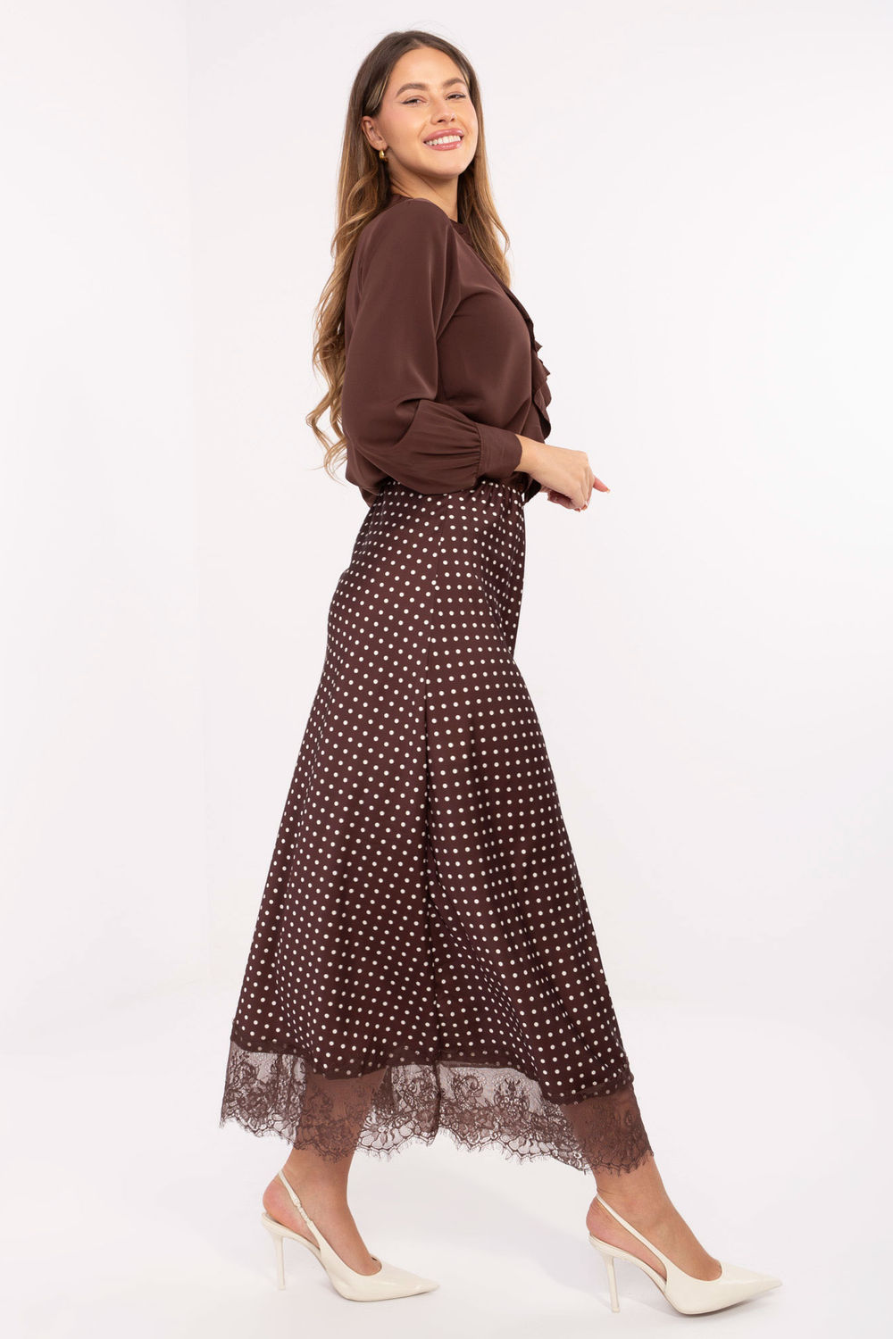 Spódnica Model MI-SD-4213.52 Brown - Rue Paris - obrazek 2