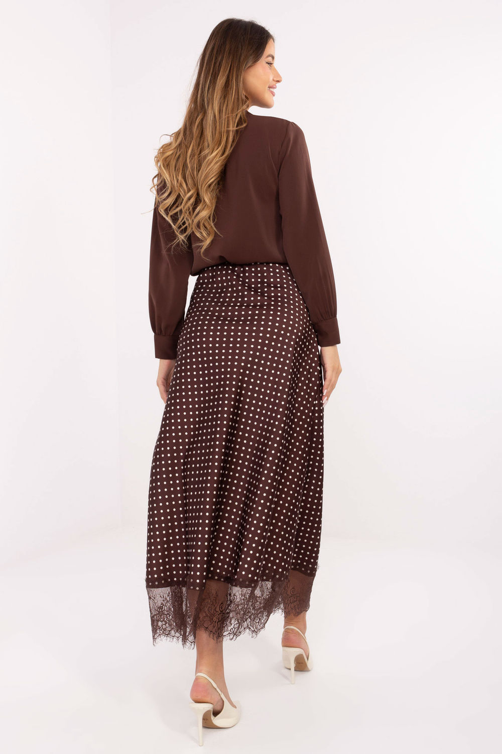 Spódnica Model MI-SD-4213.52 Brown - Rue Paris - obrazek 3