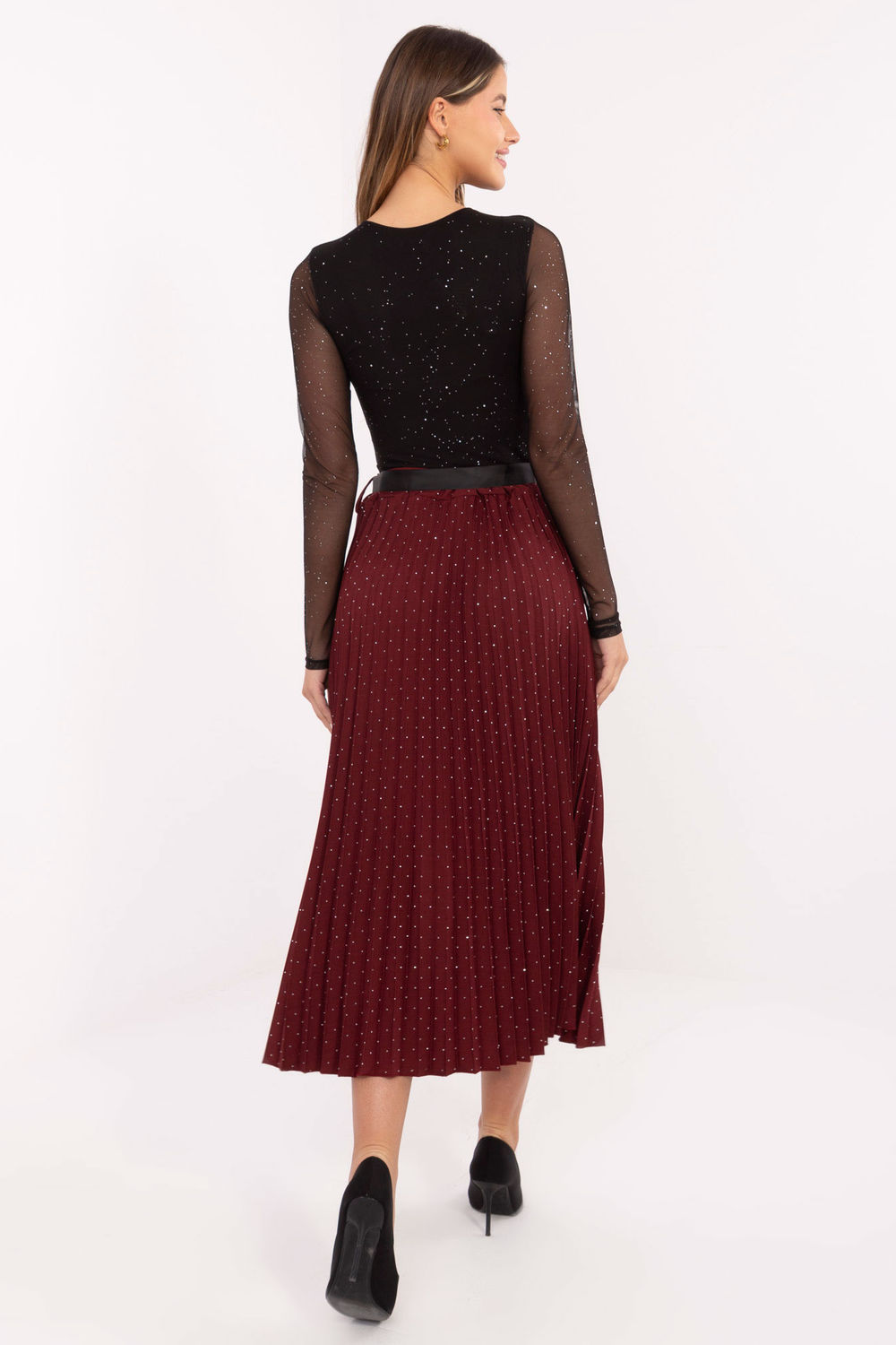 Spódnica Model MI-SD-121402.59 Bordo - Rue Paris - obrazek 2