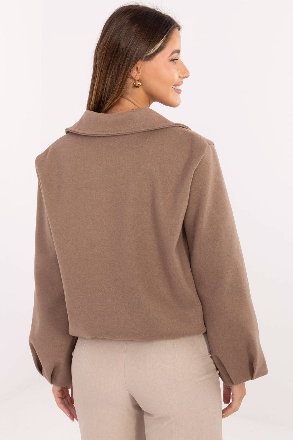Kurtka Damska Model IT-KR-FL9725.08P Dark Beige - Rue Paris - obrazek 3