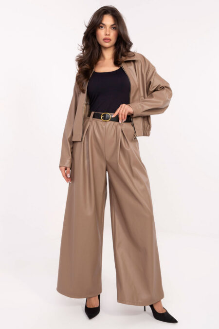 Spodnie Damskie Model IT-SP-FL8569.85 Dark Beige - Rue Paris