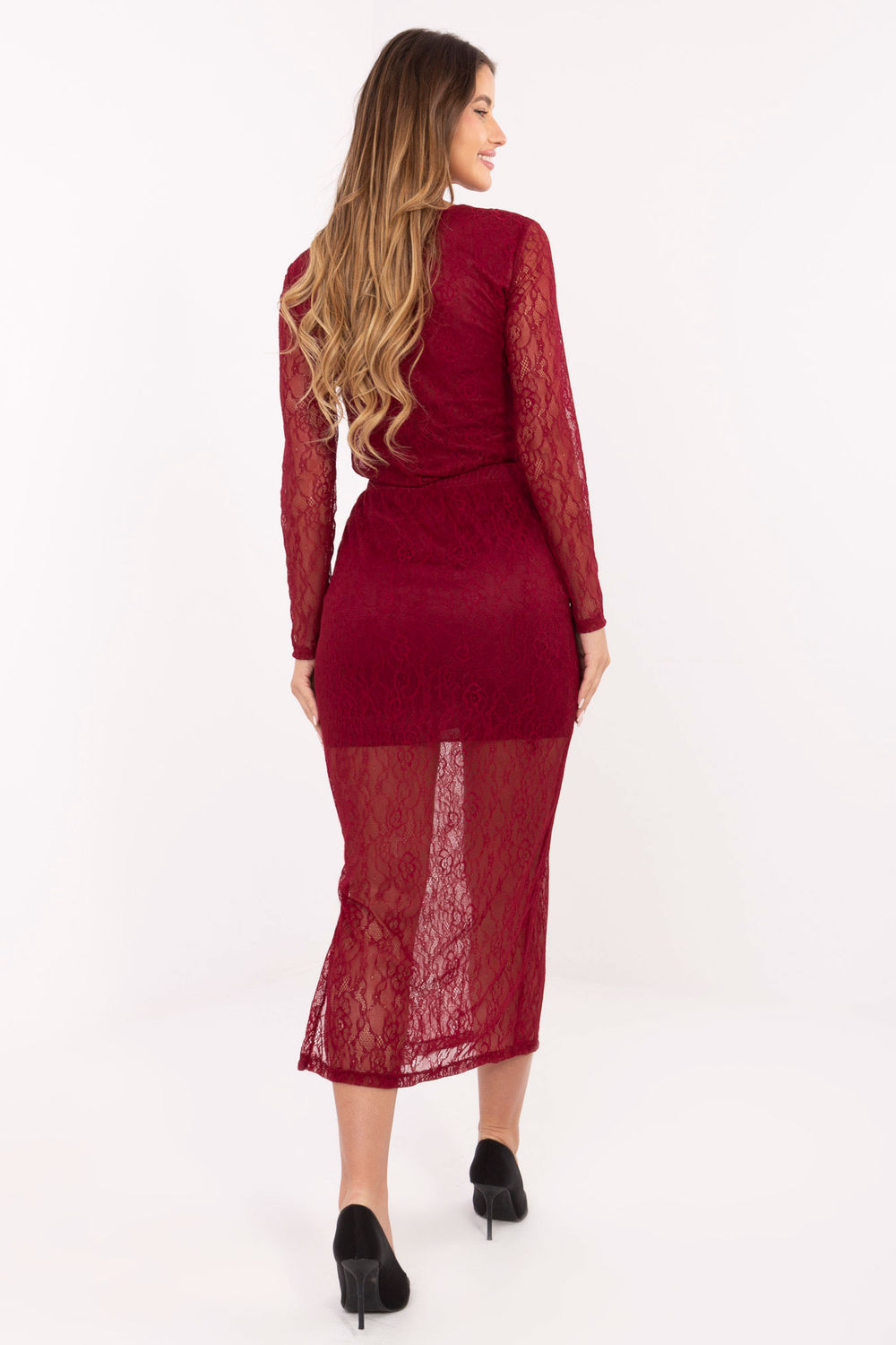 Spódnica Model MI-SD-122436.60 Bordo - Rue Paris - obrazek 3