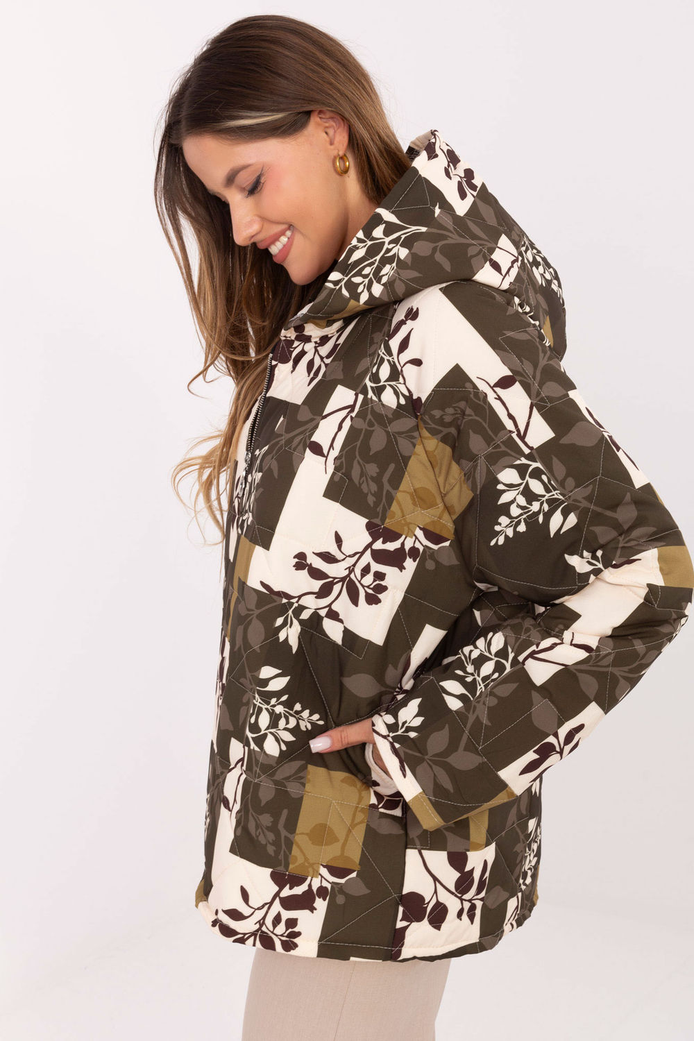 Kurtka Damska Model IT-KR-21685.23 Khaki - Italy Moda - obrazek 2
