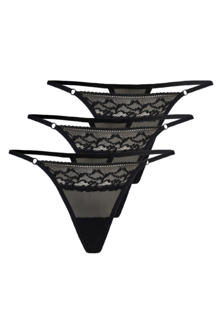 Komplet Stringi Model Erori 3pack 379-3 Black - Teyli