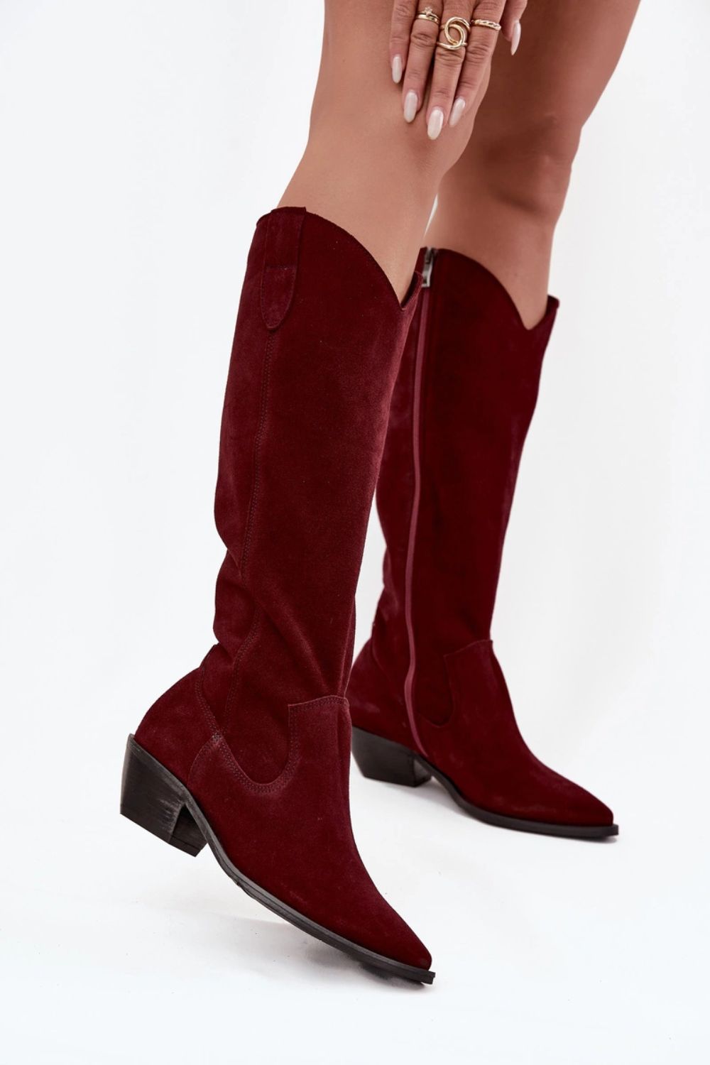 Kozaki Model Zazoo 4225 Bordo - Step in style - obrazek 3