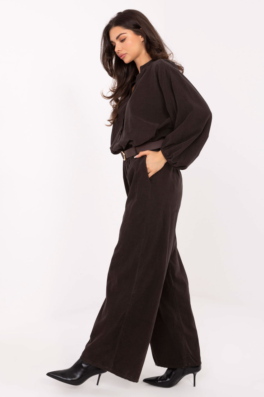 Spodnie Damskie Model IT-SP-25782.73 Dark Brown - Italy Moda - obrazek 2