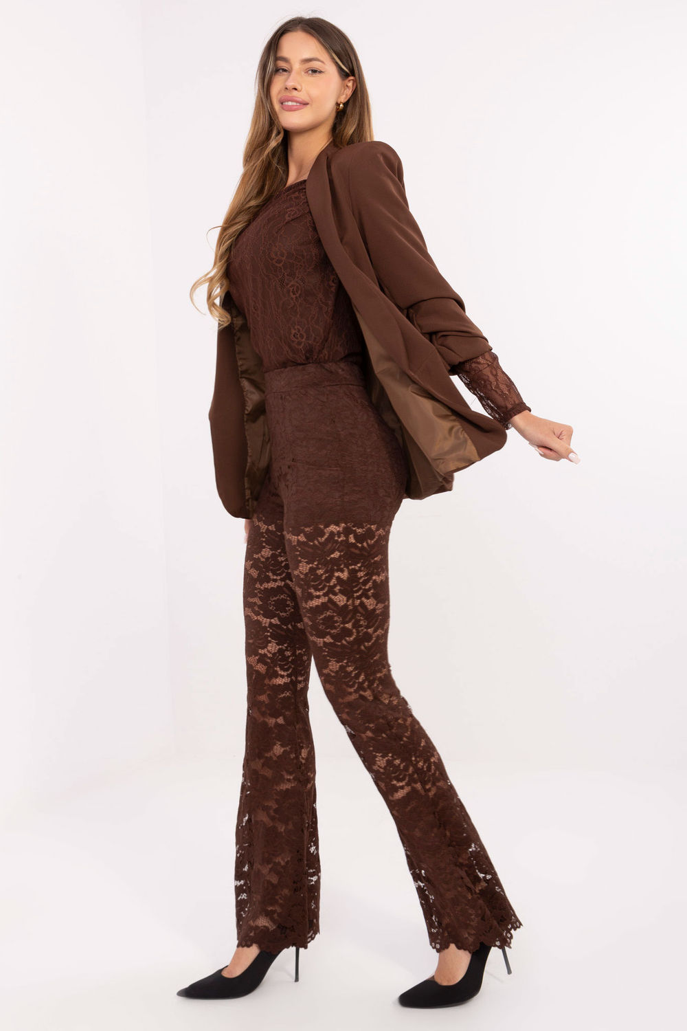 Spodnie Damskie Model MI-SP-K69-3.21P Brown - Italy Moda - obrazek 2