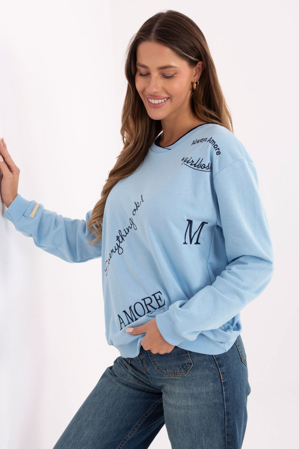 Bluza Damska Model RV-BL-A968.00 Light Blue - Relevance - obrazek 2