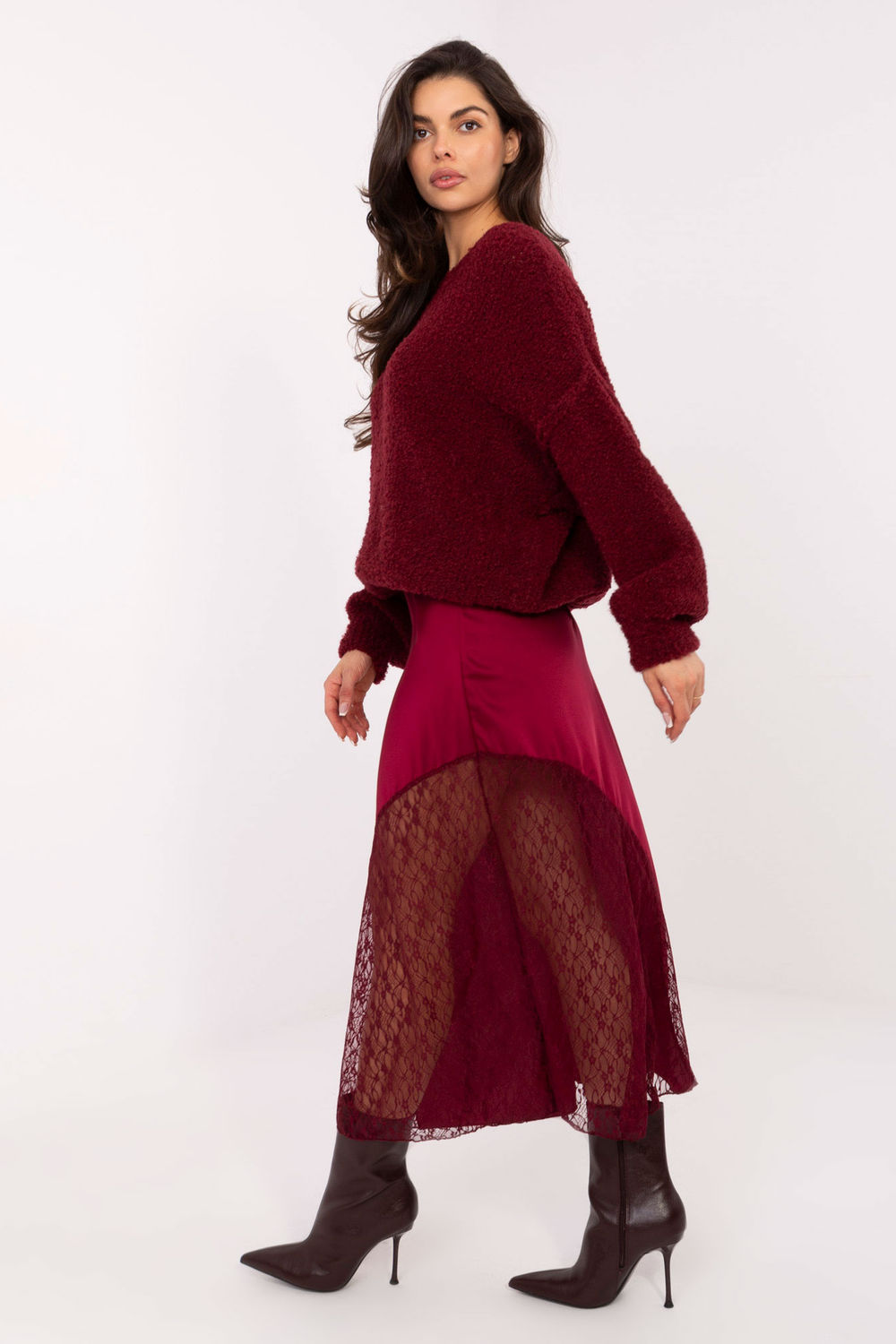 Spódnica Model MI-SD-3287.36 Bordo - Rue Paris - obrazek 2