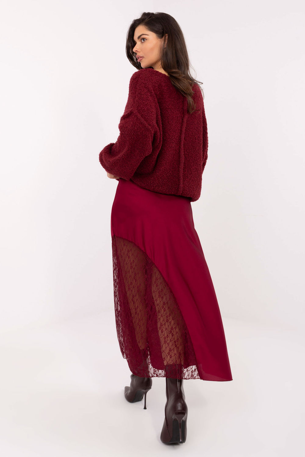 Spódnica Model MI-SD-3287.36 Bordo - Rue Paris - obrazek 3
