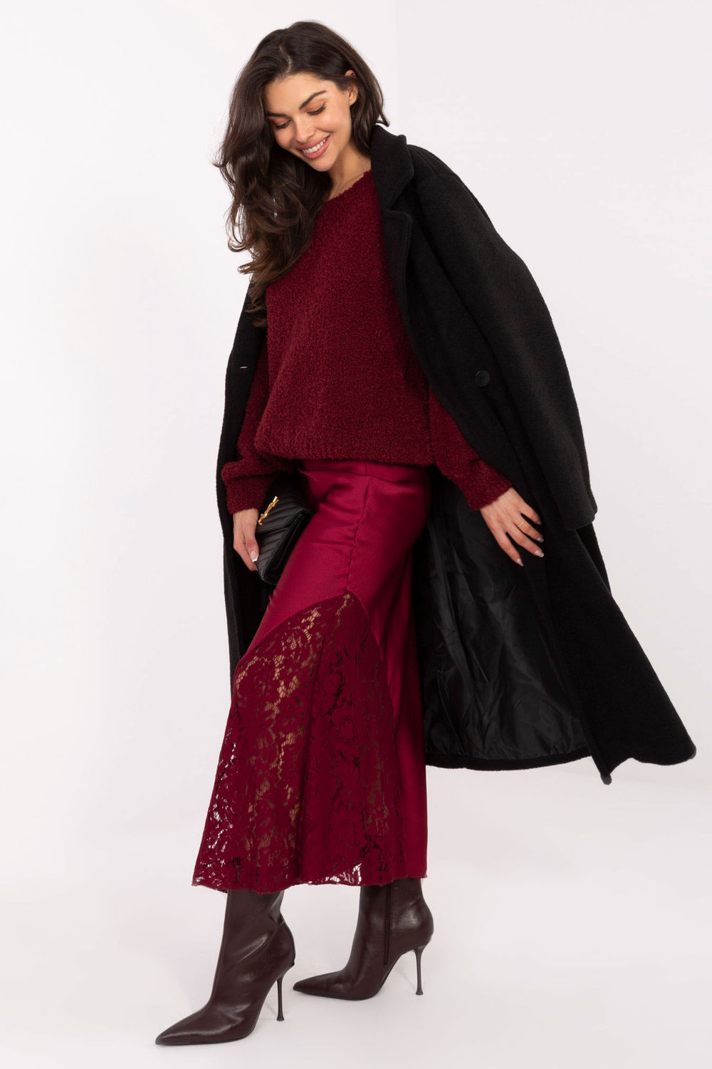 Spódnica Model MI-SD-G9140.34 Bordo - Rue Paris - obrazek 2