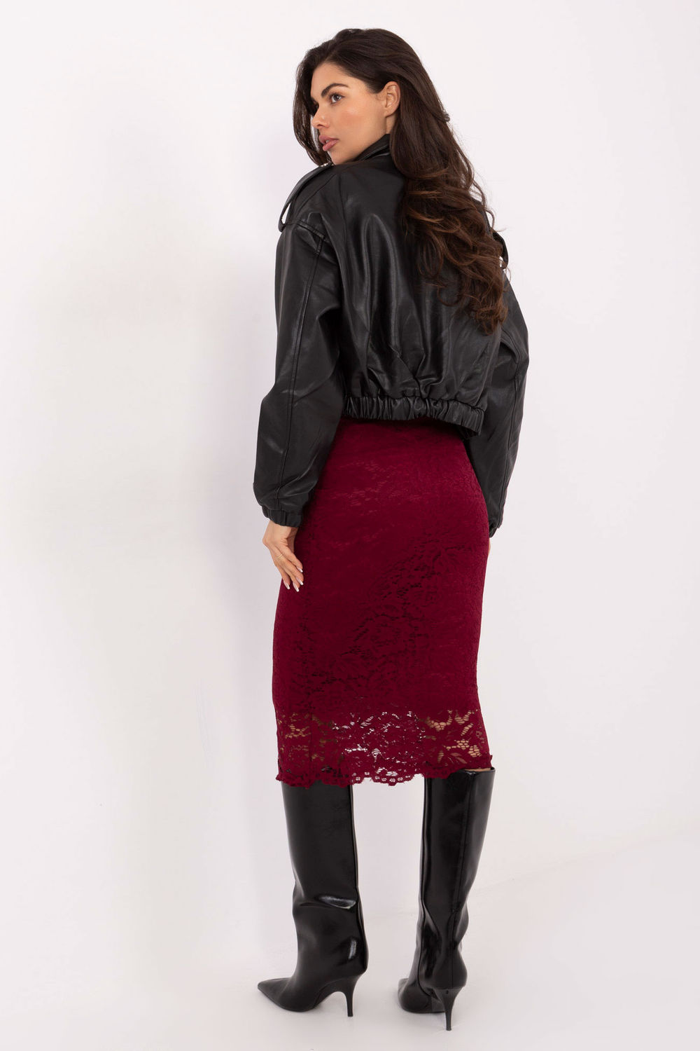 Spódnica Model MI-SD-G9139.33 Bordo - Rue Paris - obrazek 3