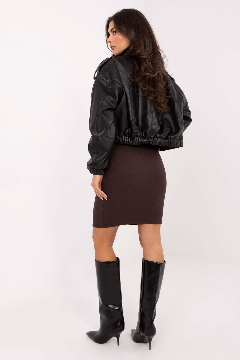 Spódnica Model RV-SD-4271.29P Dark Brown - Rue Paris - obrazek 3