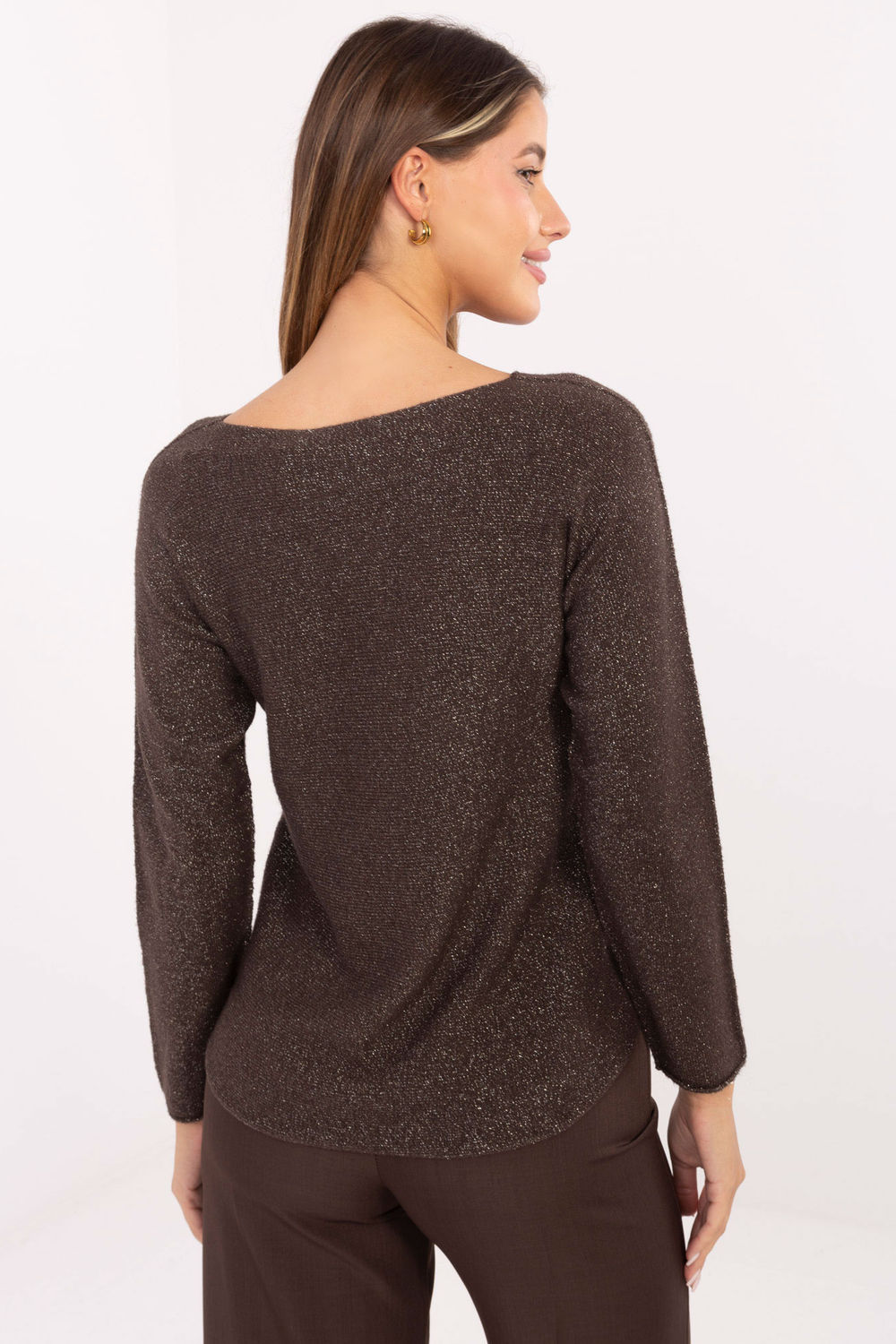 Sweter Damski Model IT-SW-0110.84 Dark Brown - Rue Paris - obrazek 3