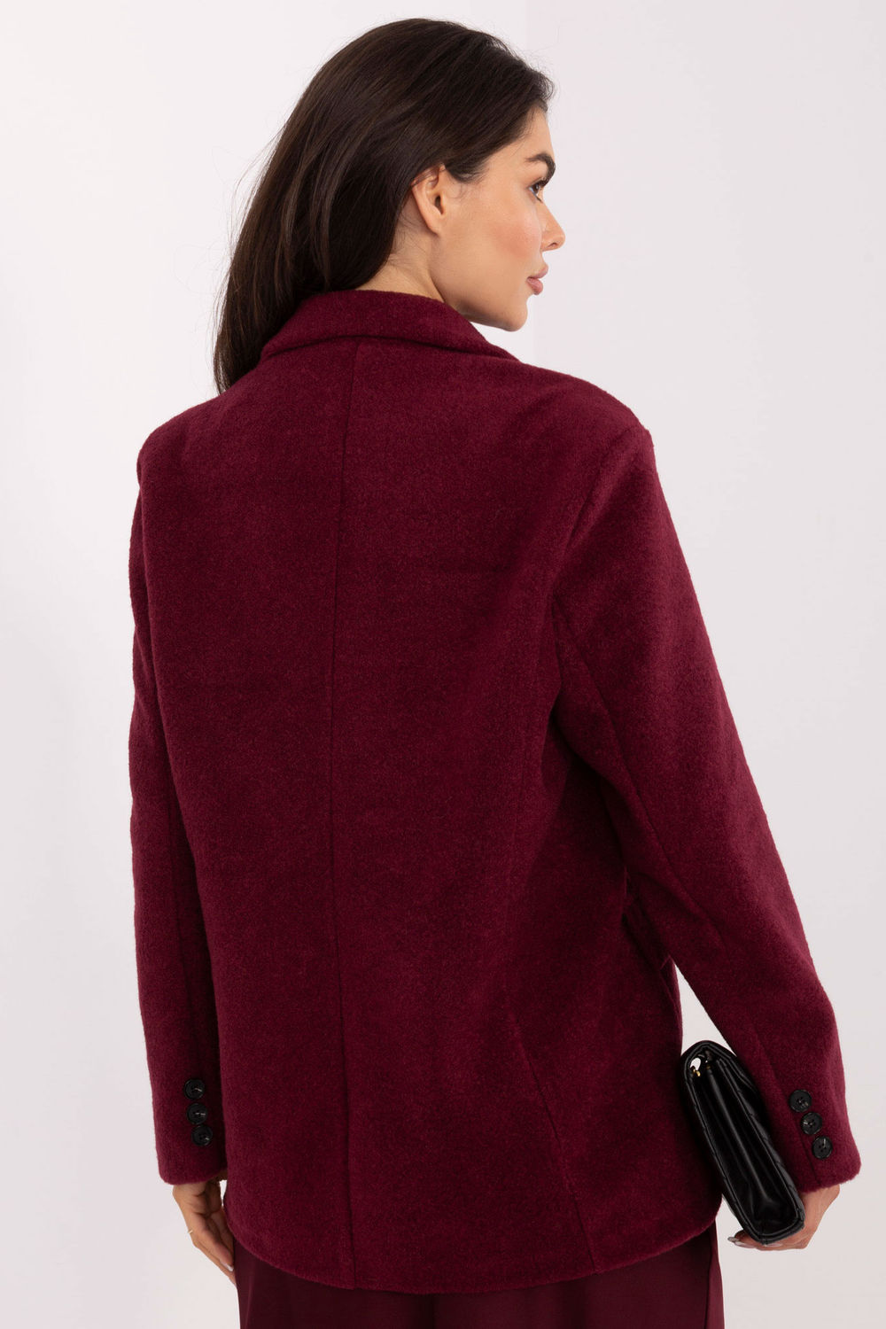 Płaszcz Damski Model IT-PL-FL7696.16 Bordo - Rue Paris - obrazek 3