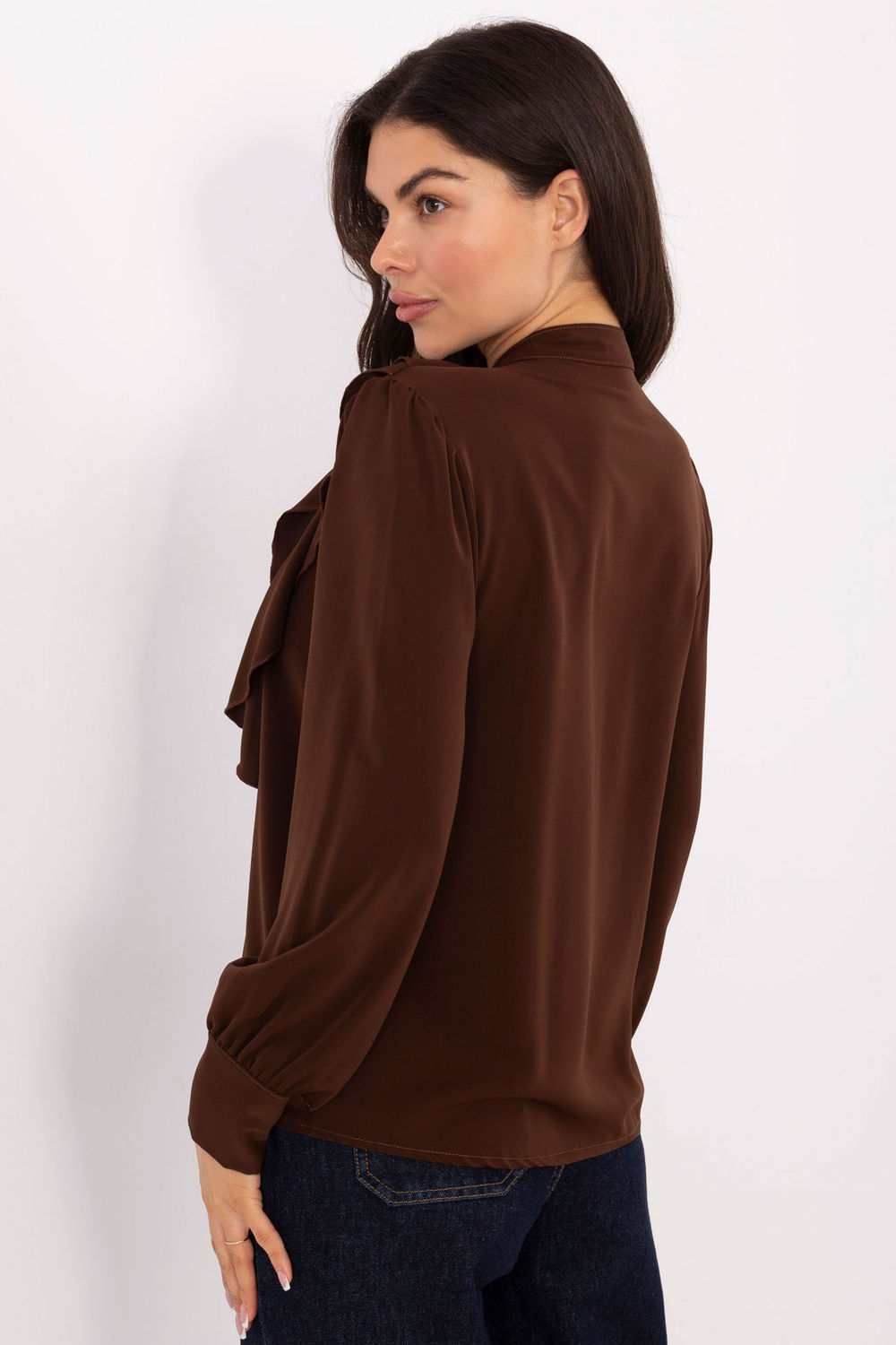 Koszula Damska Model MI-KS-3282.53 Brown - Rue Paris - obrazek 3