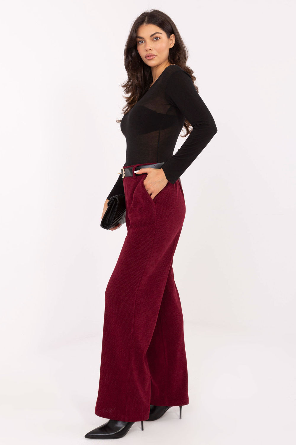 Spodnie Damskie Model IT-SP-FL8252.18P Bordo - Italy Moda - obrazek 2