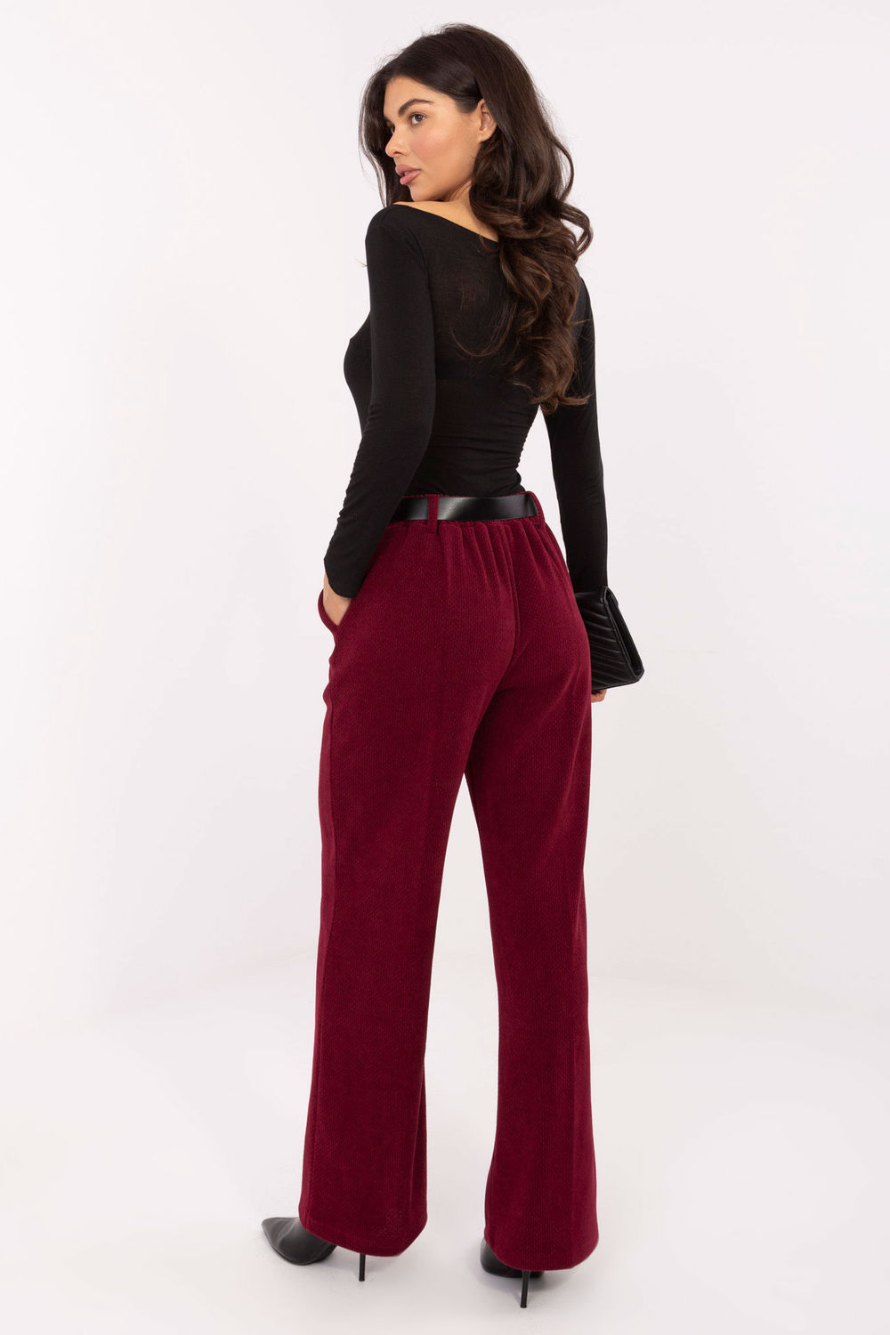 Spodnie Damskie Model IT-SP-FL8252.18P Bordo - Italy Moda - obrazek 3