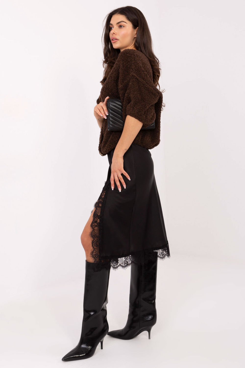 Sweter Damski Model IT-SW-72987.00 Dark Brown - Italy Moda - obrazek 2