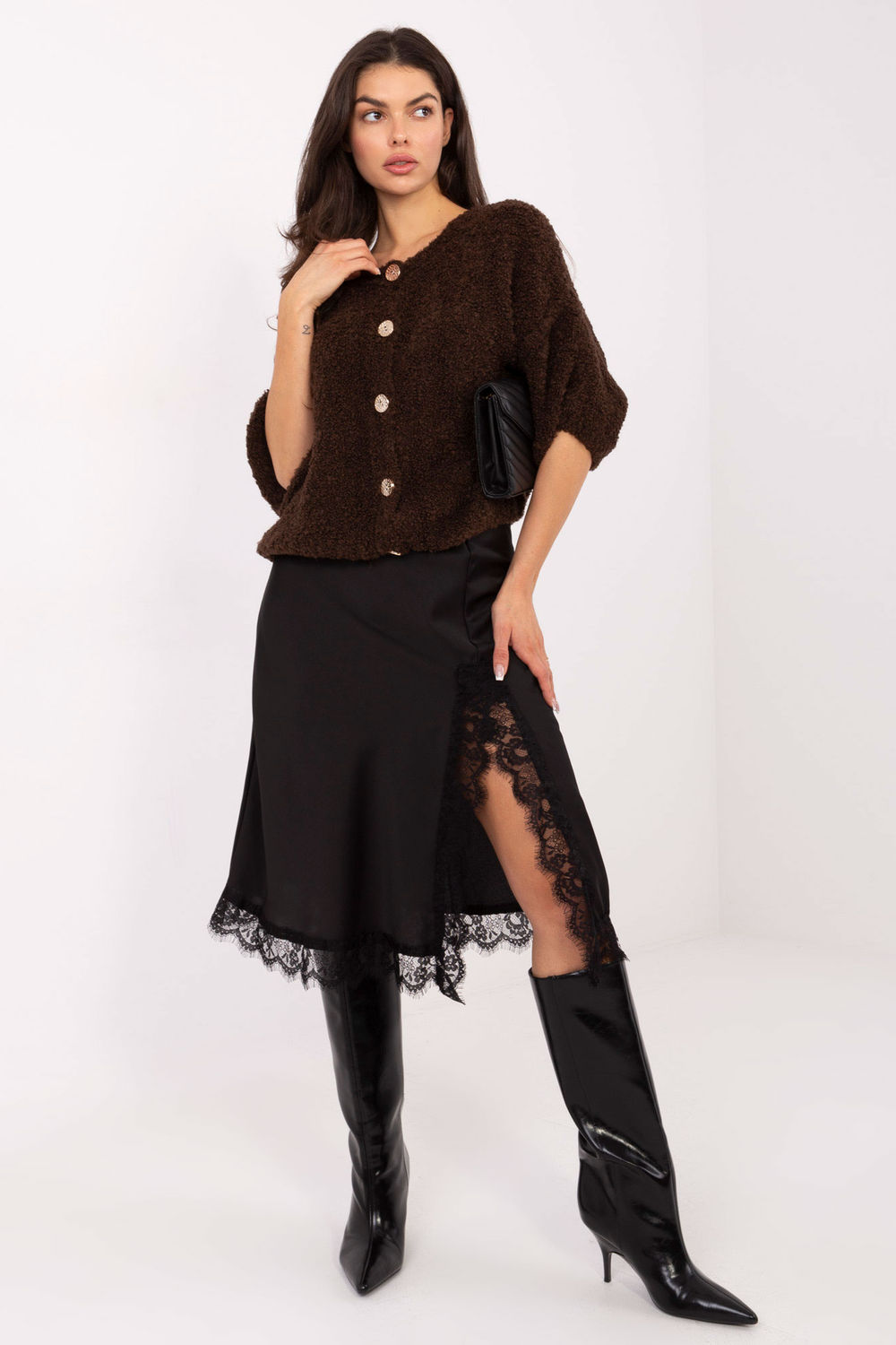 Sweter Damski Model IT-SW-72987.00 Dark Brown - Italy Moda - obrazek 4