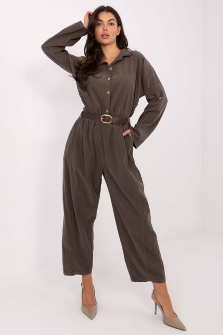 Spodnie Damskie Model IT-SP-258009.83 Dark Khaki - Italy Moda