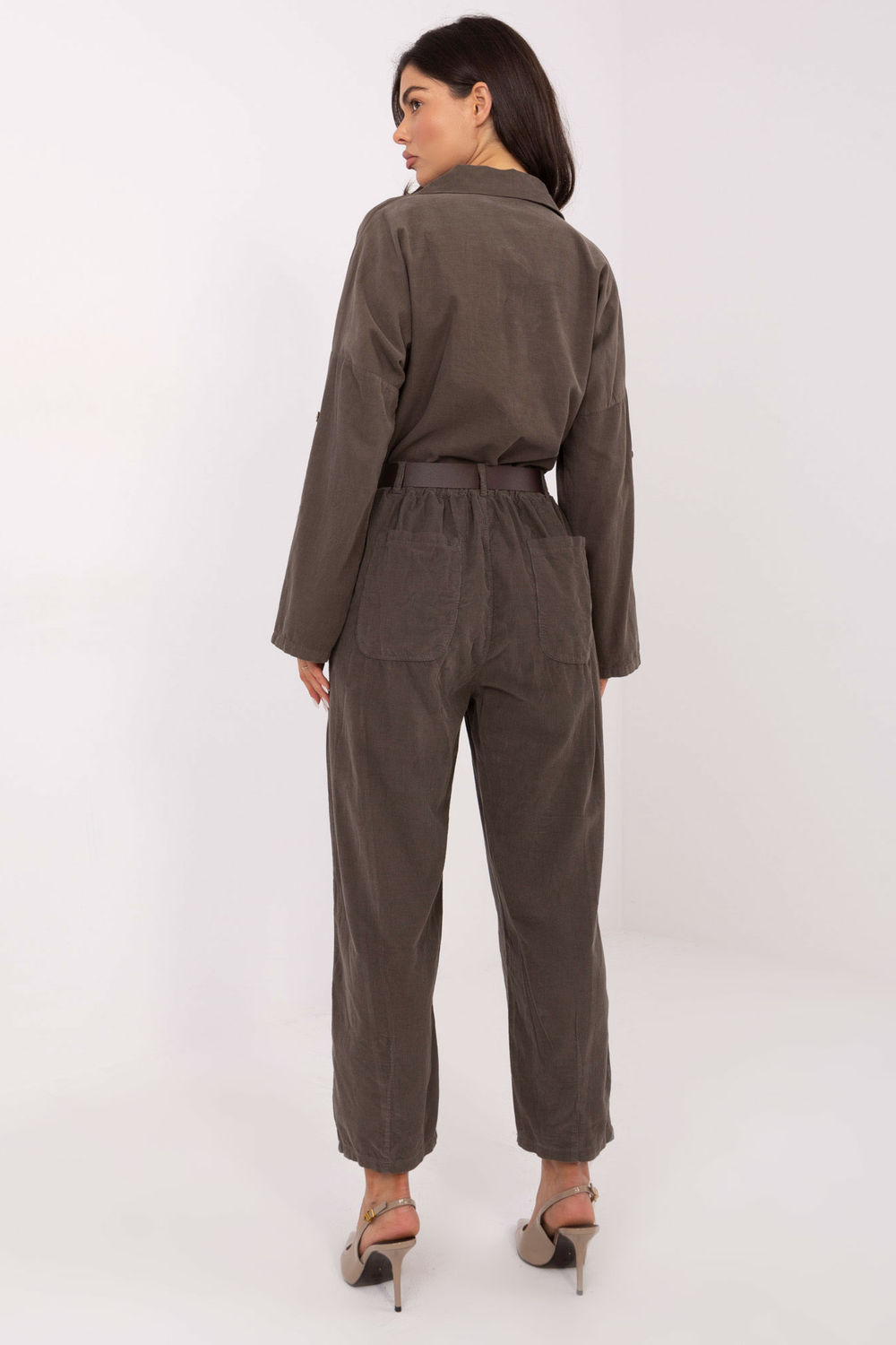 Spodnie Damskie Model IT-SP-258009.83 Dark Khaki - Italy Moda - obrazek 2