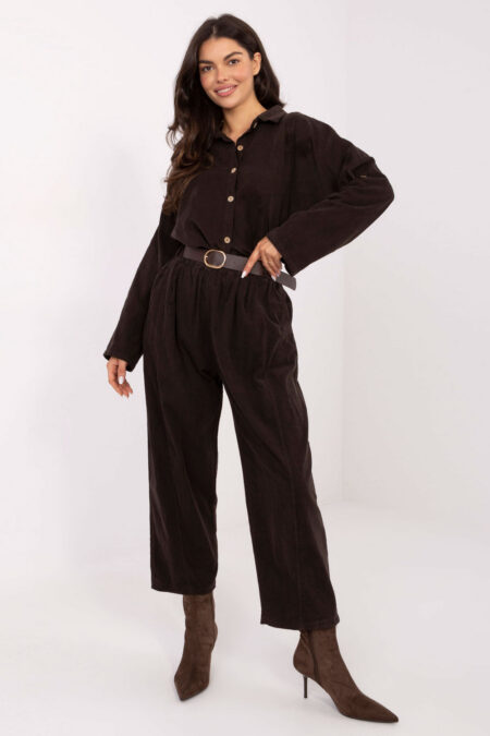 Spodnie Damskie Model IT-SP-258009.83 Dark Brown - Italy Moda