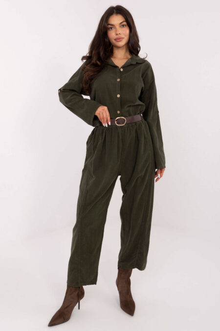 Spodnie Damskie Model IT-SP-258009.83 Khaki - Italy Moda