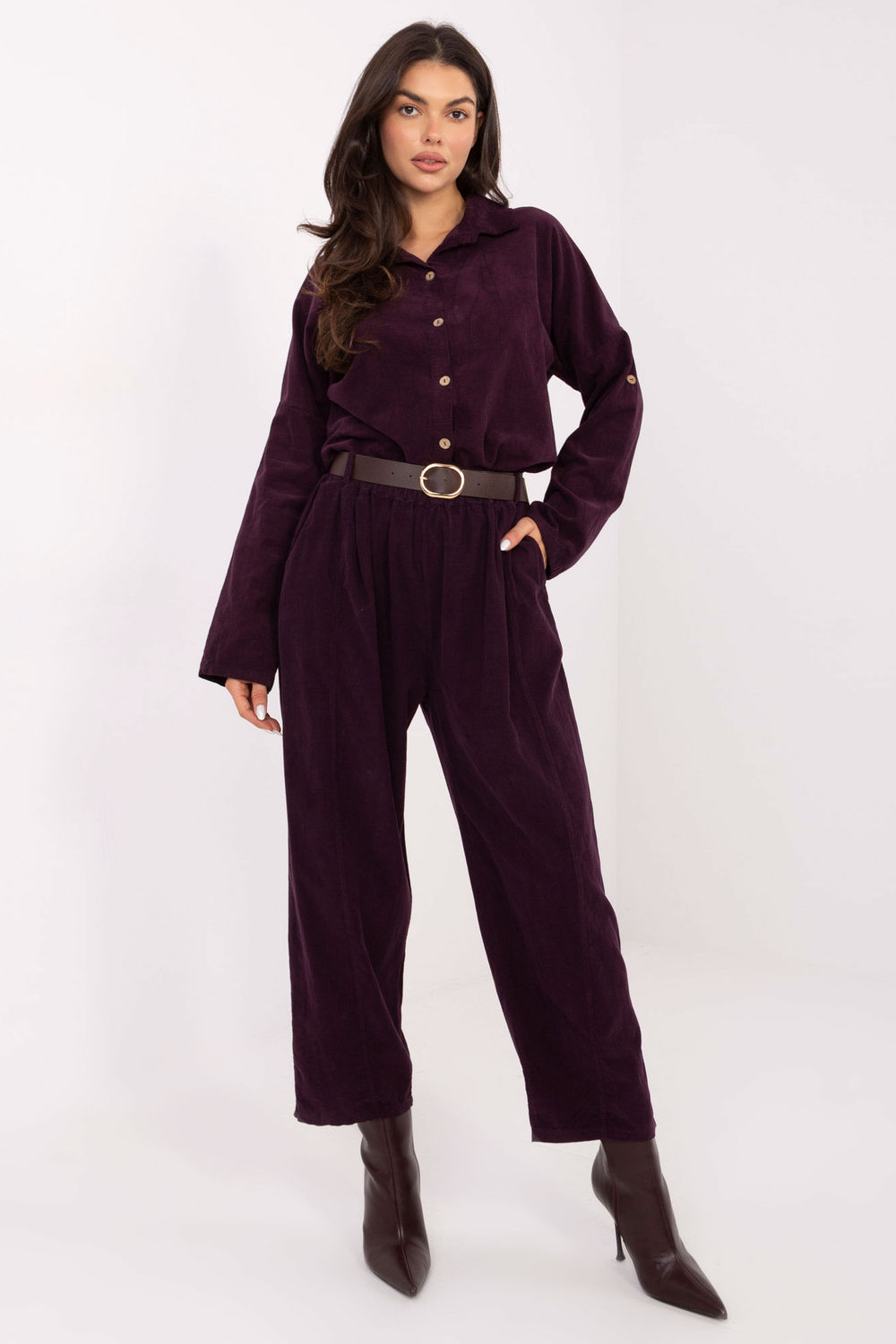 Koszula Damska Model IT-KS-22390.81 Dark Violet - Italy Moda - obrazek 2