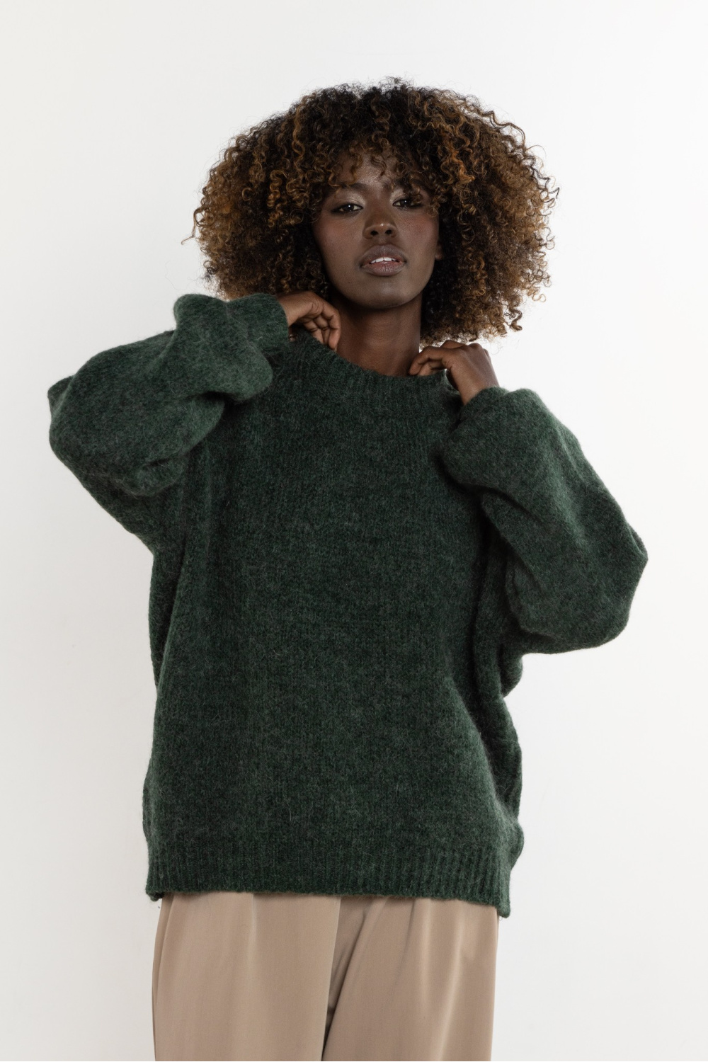 Sweter Damski Model A757 Bottle Green - awama - obrazek 4