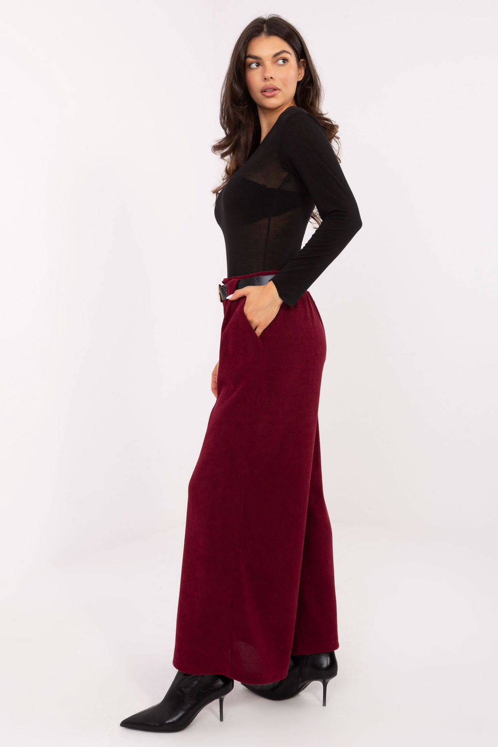 Spodnie Damskie Model IT-SP-FL5583.16P Bordo - Rue Paris - obrazek 2