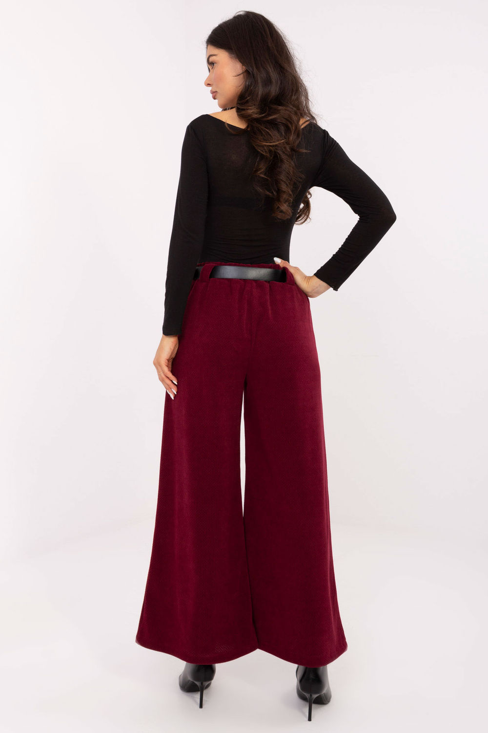 Spodnie Damskie Model IT-SP-FL5583.16P Bordo - Rue Paris - obrazek 3