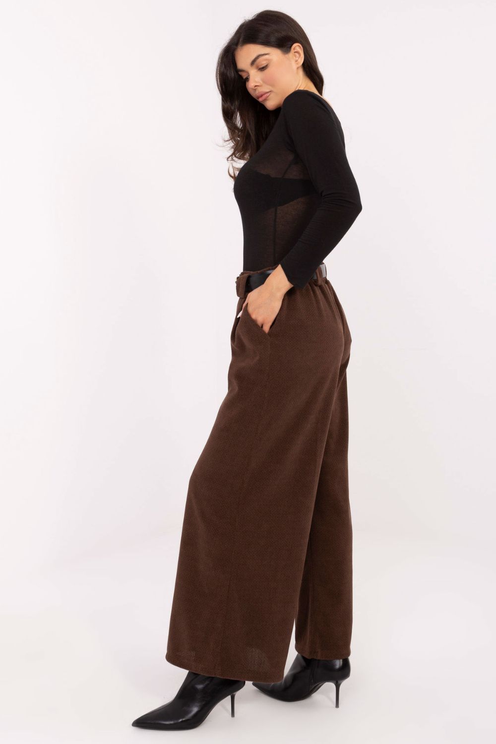 Spodnie Damskie Model IT-SP-FL5583.16P Brown - Rue Paris - obrazek 3