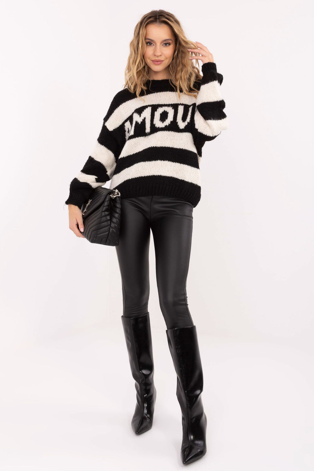 Sweter Damski Model MI-SW-2710.96 Black - Italy Moda - obrazek 2